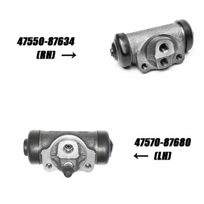 Stabdžių rato cilindras, skirtas Daihatsu Fourtrak(F7,F8) 1984-1993 TAFT 1976-1985 ROCKY Hard Top/Soft Top 1987-1993 WILDCAT 1985-1987 47570-87680 47550-87634